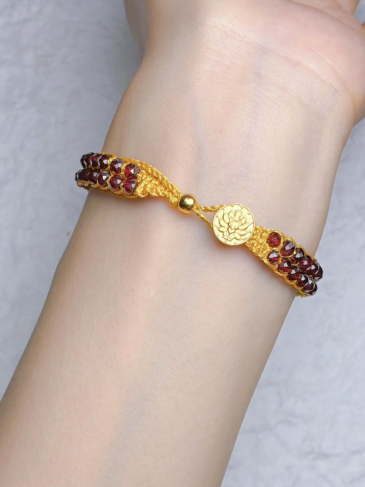 3-in-1 Advanced Double-Layer Garnet Bracelet Gift Set — Hand-Woven Natural Garnet Double-Strand Bracelet + Mystery DIY Kit & Video Tutorial
