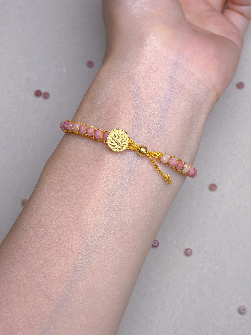 3-in-1 Artisan Rhodochrosite Bracelet Gift Set — Hand-Woven Natural Rhodochrosite Bracelet + Mystery DIY Kit & Video Tutorial