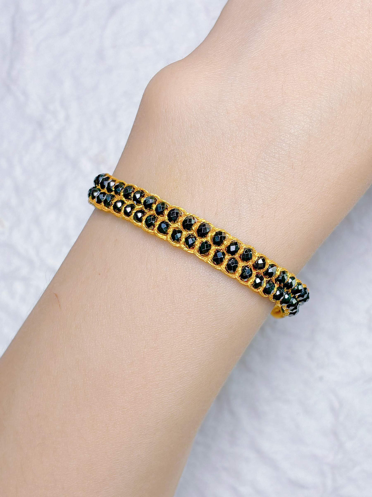3-in-1 Advanced Double-Layer Black Spinel Bracelet Set — Hand-Woven Natural Black Spinel Double-Strand Bracelet + Mystery DIY Kit & Video Tutorial