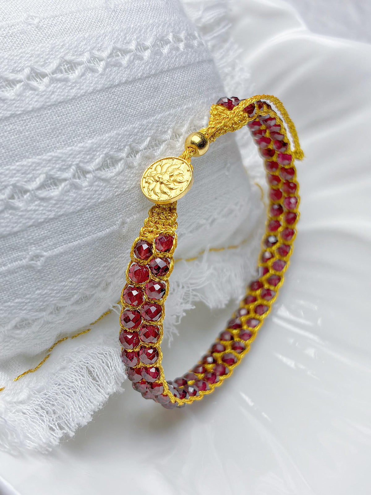3-in-1 Advanced Double-Layer Garnet Bracelet Gift Set — Hand-Woven Natural Garnet Double-Strand Bracelet + Mystery DIY Kit & Video Tutorial