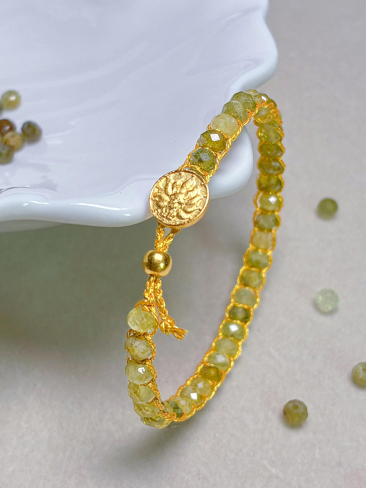 3-in-1 Artisan Green Garnet Bracelet Gift Set — Hand-Woven Natural Green Garnet Bracelet + Mystery DIY Kit & Video Tutorial