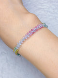 Hand-Woven Natural Rainbow Tourmaline Bracelet with Silver Thread (New Edition) — Weave a Rainbow on Your Wrist