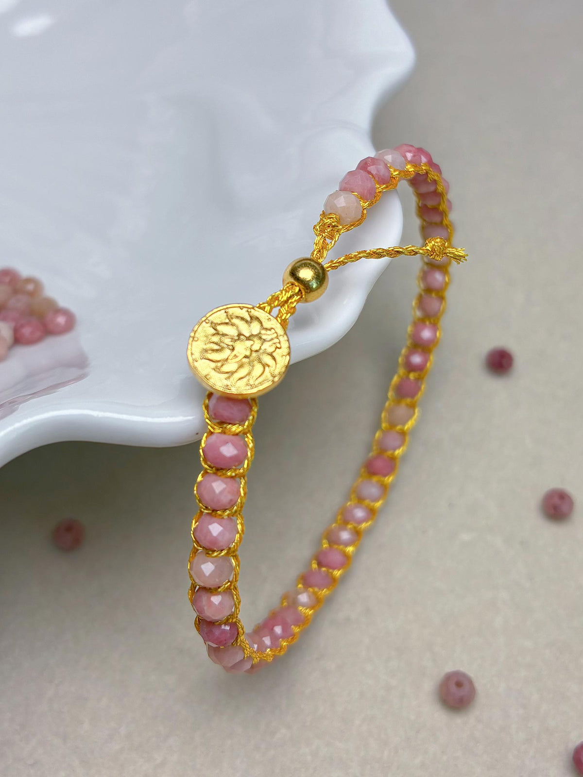 3-in-1 Artisan Rhodochrosite Bracelet Gift Set — Hand-Woven Natural Rhodochrosite Bracelet + Mystery DIY Kit & Video Tutorial