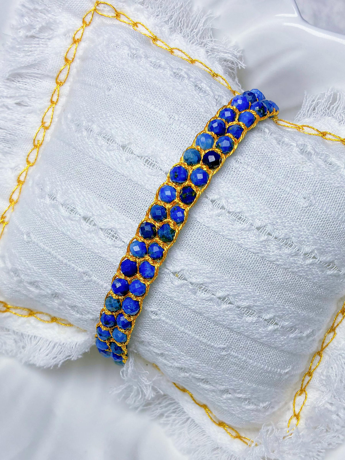3-in-1 Advanced Double-Layer Lapis Lazuli Bracelet Gift Set — Hand-Woven Natural Lapis Lazuli Double-Strand Bracelet + Mystery DIY Kit & Video Tutorial