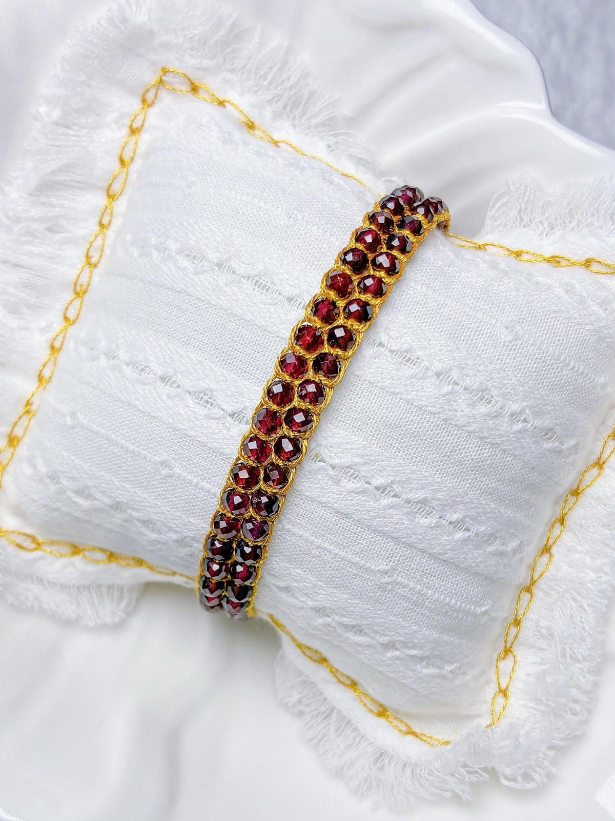 3-in-1 Advanced Double-Layer Garnet Bracelet Gift Set — Hand-Woven Natural Garnet Double-Strand Bracelet + Mystery DIY Kit & Video Tutorial