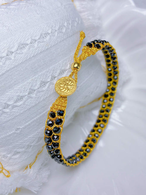 3-in-1 Advanced Double-Layer Black Spinel Bracelet Set — Hand-Woven Natural Black Spinel Double-Strand Bracelet + Mystery DIY Kit & Video Tutorial