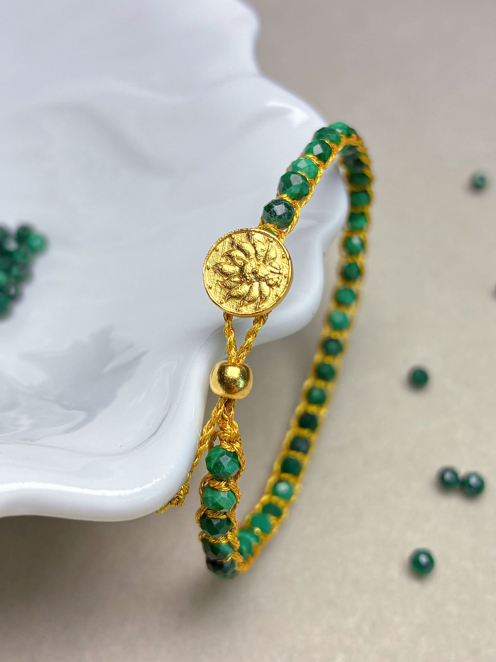 3-in-1 Artisan Malachite Bracelet Gift Set — Hand-Woven Natural Malachite Bracelet + Mystery DIY Kit & Video Tutorial